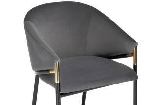 Стул Molton, мягкий, серый / чёрный / золотой