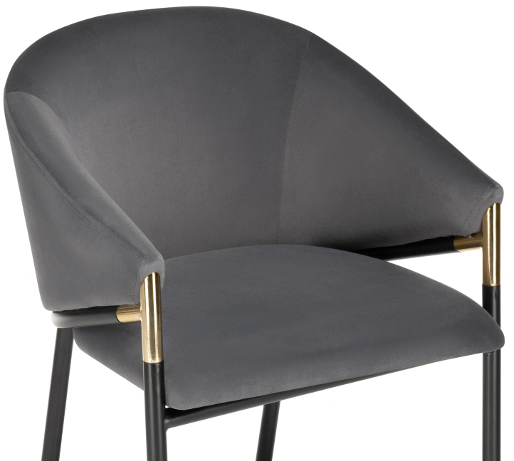 Стул Molton, мягкий, серый / чёрный / золотой