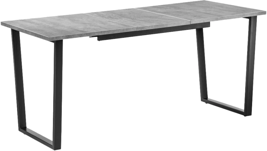 Кухонный стол раздвижной Лота Лофт, 120(160)x75, ЛДСП, бетон, каркас черный матовый 