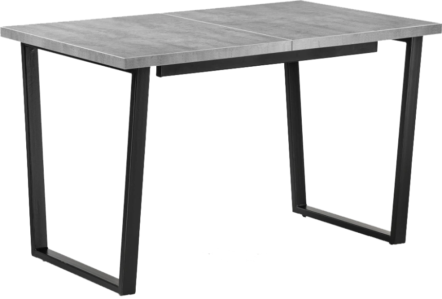 Кухонный стол раздвижной Лота Лофт, 120(160)x75, ЛДСП, бетон, каркас черный матовый 
