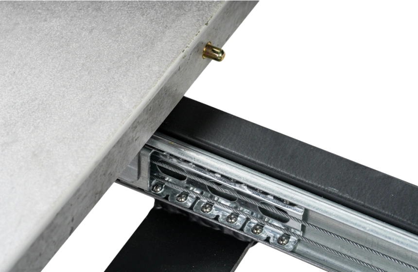 Кухонный стол раздвижной Лота Лофт, 120(160)x75, ЛДСП, бетон, каркас черный матовый 