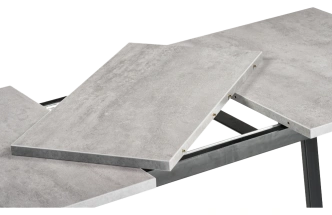 Кухонный стол раздвижной Лота Лофт, 120(160)x75, ЛДСП, бетон, каркас черный матовый 