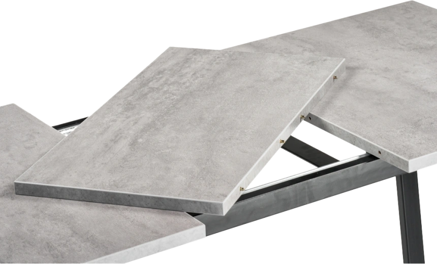Кухонный стол раздвижной Лота Лофт, 120(160)x75, ЛДСП, бетон, каркас черный матовый 