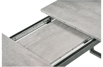 Кухонный стол раздвижной Лота Лофт, 120(160)x75, ЛДСП, бетон, каркас черный матовый 