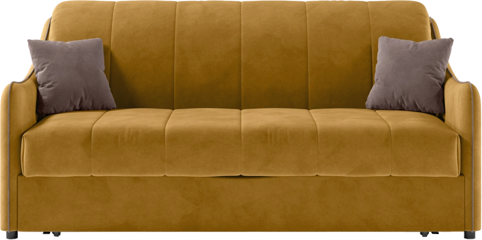 Диван прямой Дели 160, модель 032, Ultra Mustard / Ultra Stone (горчичный)
