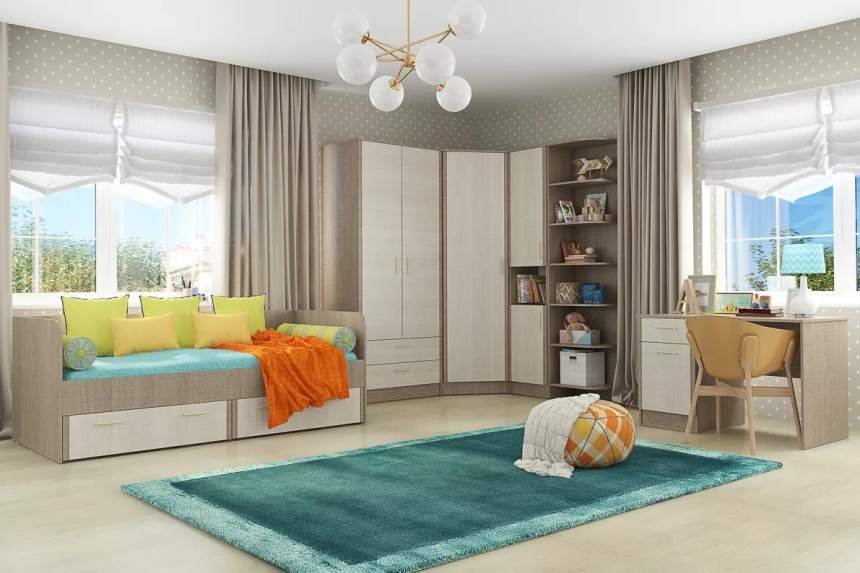 Шкаф однодверный с ящиком Юта, Крослайн карамель/Латте