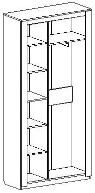 Шкаф двухдверный Элана, 101x41x208.5, распашной с полками, дуб сонома