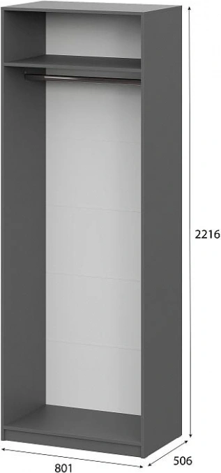 Шкаф двухстворчатый Даиго, графит серый