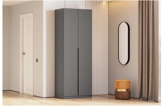 Шкаф двухстворчатый Даиго, графит серый