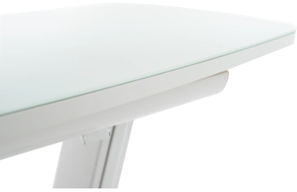 Кухонный стол Севилья, белый, ПМ стекло Opti, каркас белый