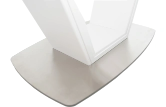 Кухонный стол Севилья, белый, ПМ стекло Opti, каркас белый