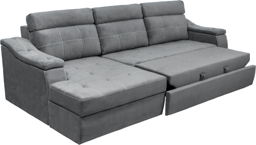 Диван угловой Бруно, MONAKO-A 06, нить белая, угол левый