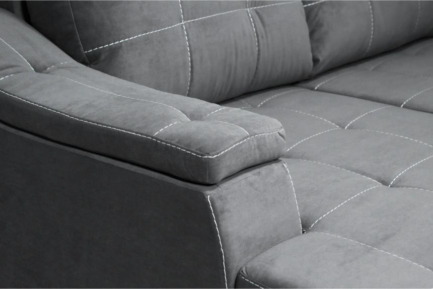 Диван угловой Бруно, MONAKO-A 06, нить белая, угол левый