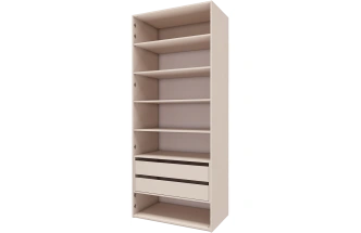 Шкаф двухдверный Лаура 6, распашной с ящиками, кашемир серый