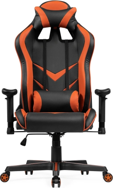 Компьютерное кресло Racer, игровое, черное / оранжевое