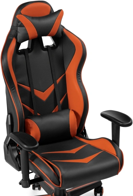 Компьютерное кресло Racer, игровое, черное / оранжевое