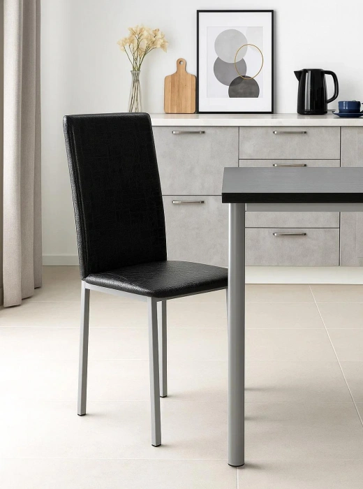 Стул Bozanak, на металлокаркасе, черный крокодил / светлый мусс