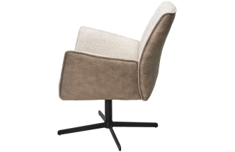Стул-кресло Belfast, поворотное, XD841-02 бежевый, букле, GINO-101 бежевый, ткань, черный