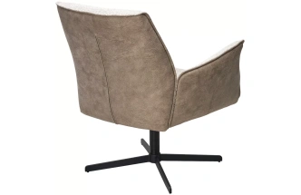 Стул-кресло Belfast, поворотное, XD841-02 бежевый, букле, GINO-101 бежевый, ткань, черный