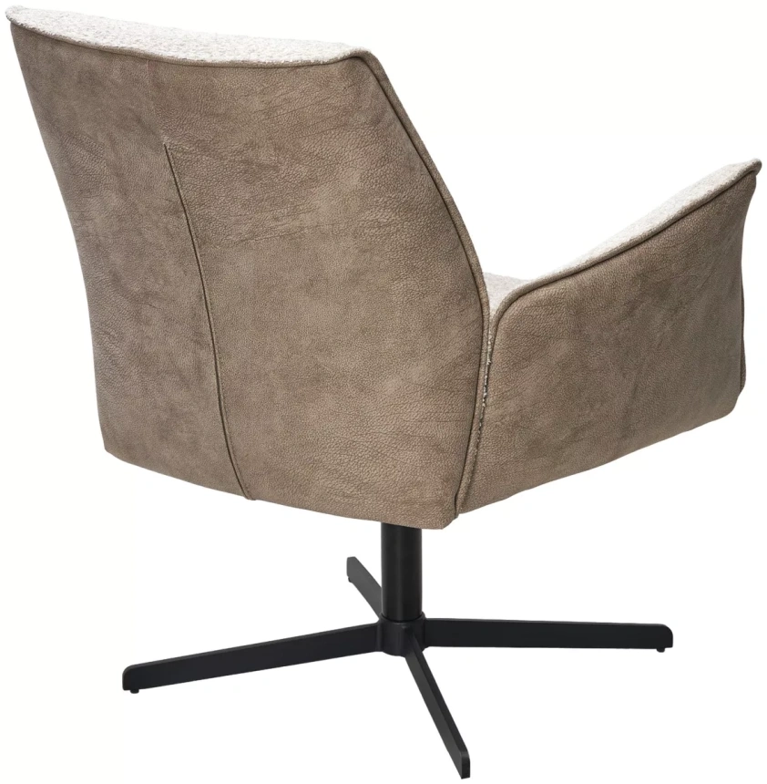 Стул-кресло Belfast, поворотное, XD841-02 бежевый, букле, GINO-101 бежевый, ткань, черный