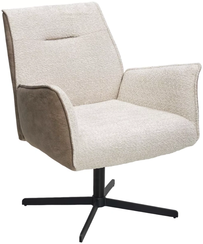 Стул-кресло Belfast, поворотное, XD841-02 бежевый, букле, GINO-101 бежевый, ткань, черный