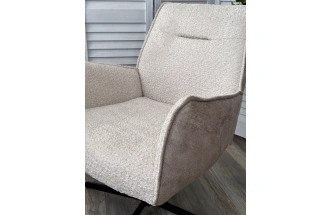 Стул-кресло Belfast, поворотное, XD841-02 бежевый, букле, GINO-101 бежевый, ткань, черный