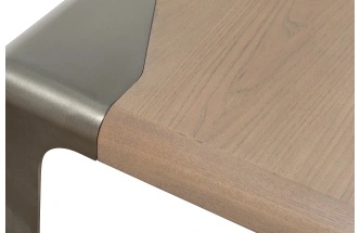 Журнальный стол Smooth, 60x60x50, МДФ, шпон, светло-коричневый / латунь 