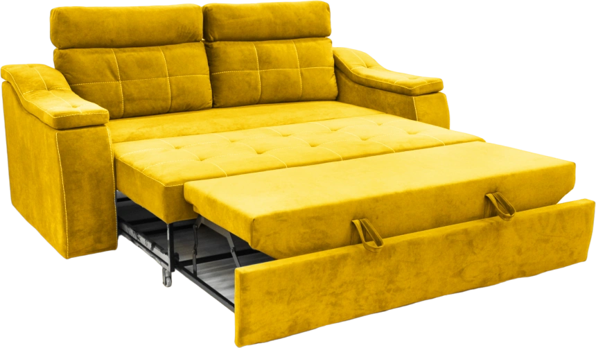 Диван прямой Бруно, Catania lemon, нить белая