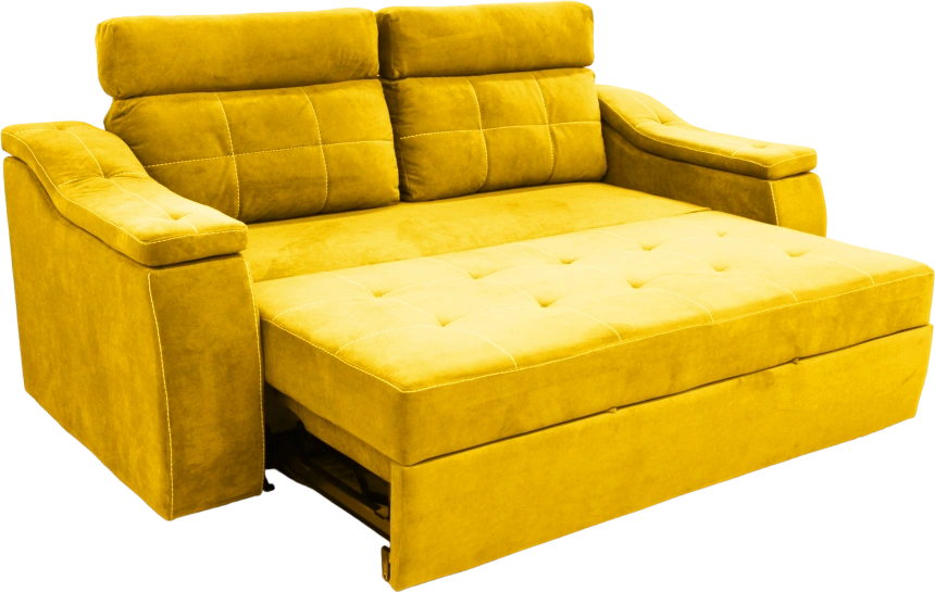 Диван прямой Бруно, Catania lemon, нить белая