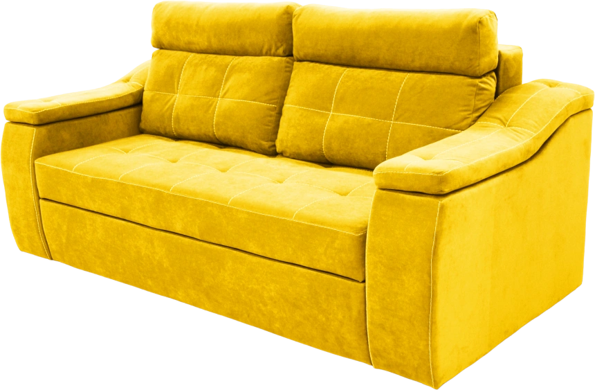 Диван прямой Бруно, Catania lemon, нить белая