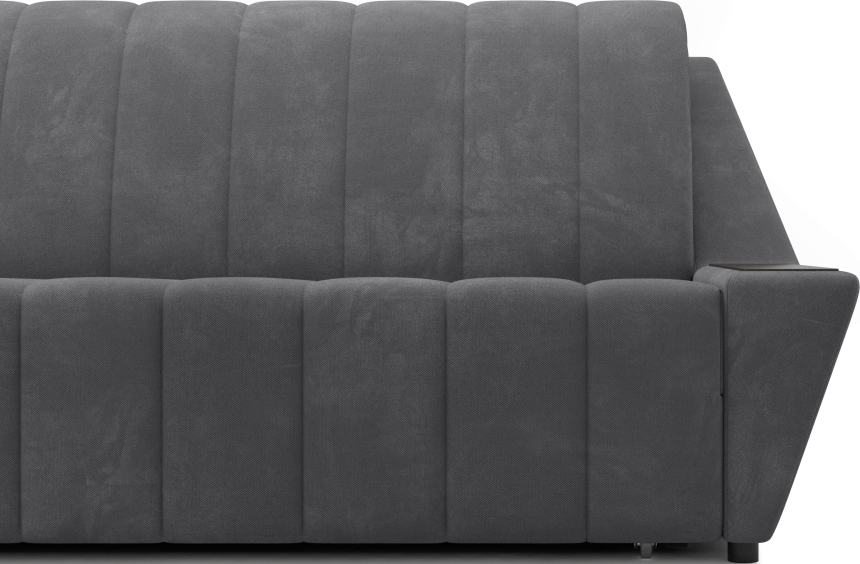 Диван прямой Канзас 140, модель 065, Maxx 965 (темно-серый) / венге