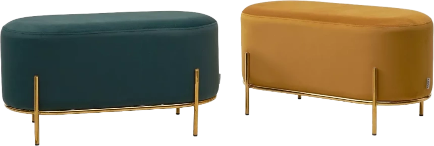 Пуф Zen, Bluvel-68 желтый, велюр / золотой каркас