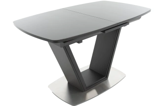 Кухонный стол Севилья, черный, ПМ стекло, каркас черный