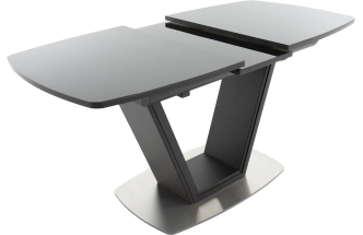 Кухонный стол Севилья, черный, ПМ стекло, каркас черный