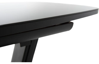 Кухонный стол Севилья, черный, ПМ стекло, каркас черный