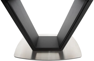 Кухонный стол Севилья, черный, ПМ стекло, каркас черный