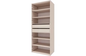 Шкаф двухдверный Лаура 9, распашной с ящиками, кашемир серый