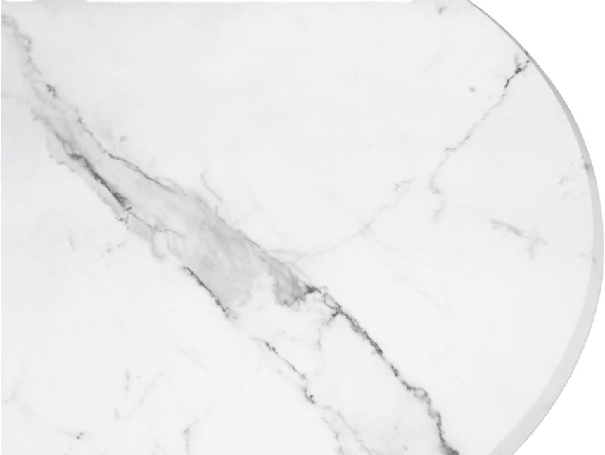 Кухонный стол Тулип, 80x73, МДФ, мрамор белый, каркас белый