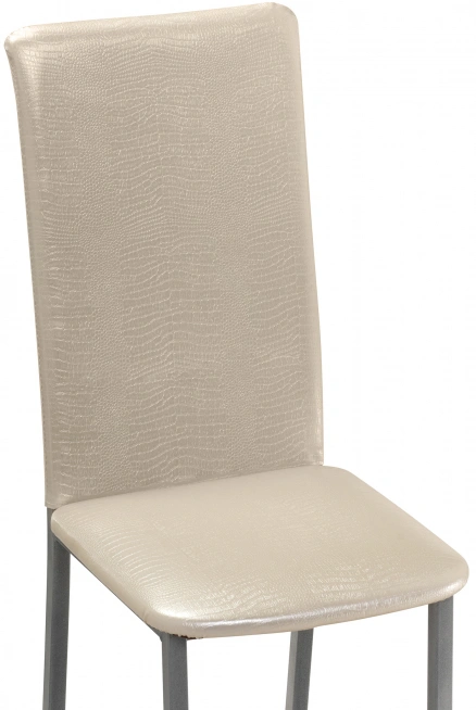 Стул Bozanak, на металлокаркасе, жемчуг / крокодил экокожа/ светлый мусс
