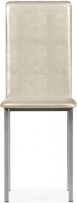 Стул Bozanak, на металлокаркасе, жемчуг / крокодил экокожа/ светлый мусс