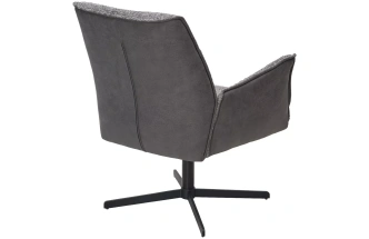 Стул-кресло Belfast, поворотное, XD841-16 серый, букле, Gino-457 серый, ткань, черный