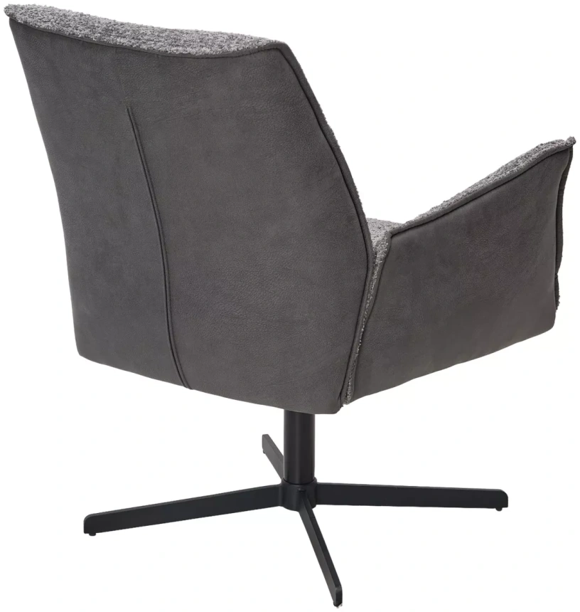 Стул-кресло Belfast, поворотное, XD841-16 серый, букле, Gino-457 серый, ткань, черный