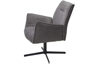 Стул-кресло Belfast, поворотное, XD841-16 серый, букле, Gino-457 серый, ткань, черный