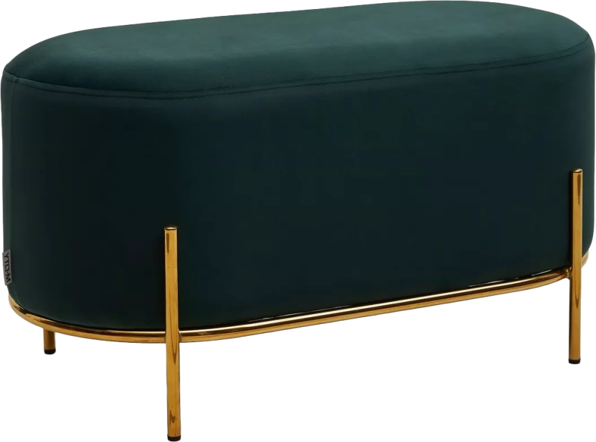 Пуф Zen, Bluvel-78 зеленый, велюр / золотой каркас