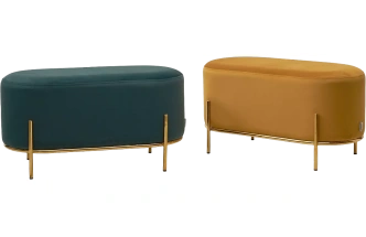 Пуф Zen, Bluvel-78 зеленый, велюр / золотой каркас