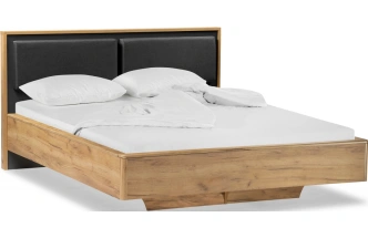 Полутороспальная кровать Клауд, 140x200, парящая, дуб крафт золотой / антрацит