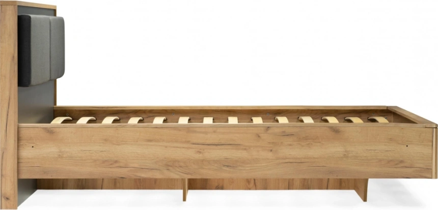 Полутороспальная кровать Клауд, 140x200, парящая, дуб крафт золотой / антрацит