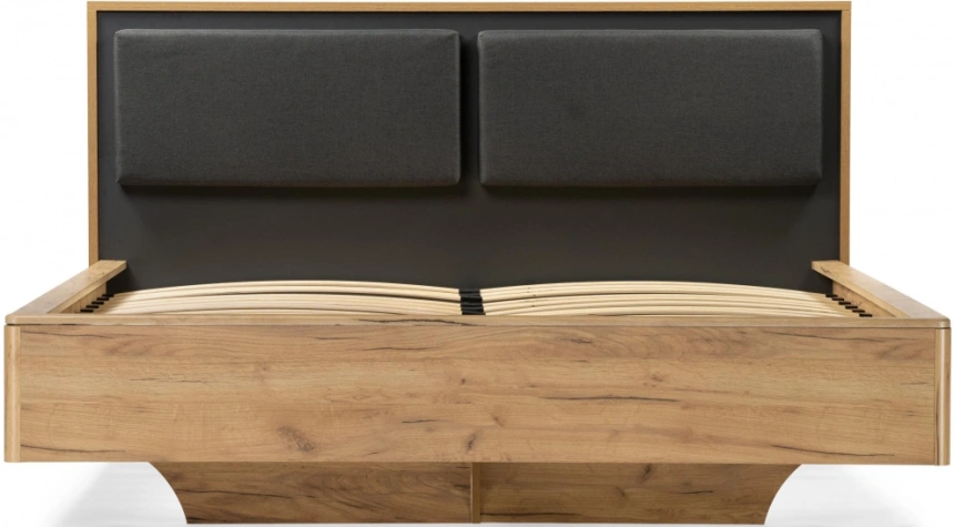 Полутороспальная кровать Клауд, 140x200, парящая, дуб крафт золотой / антрацит