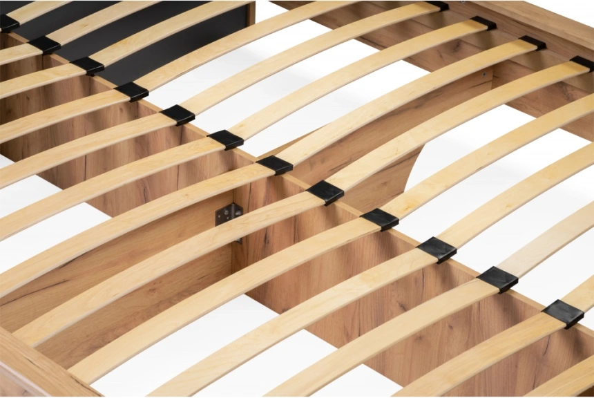 Полутороспальная кровать Клауд, 140x200, парящая, дуб крафт золотой / антрацит