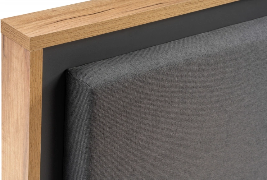 Полутороспальная кровать Клауд, 140x200, парящая, дуб крафт золотой / антрацит